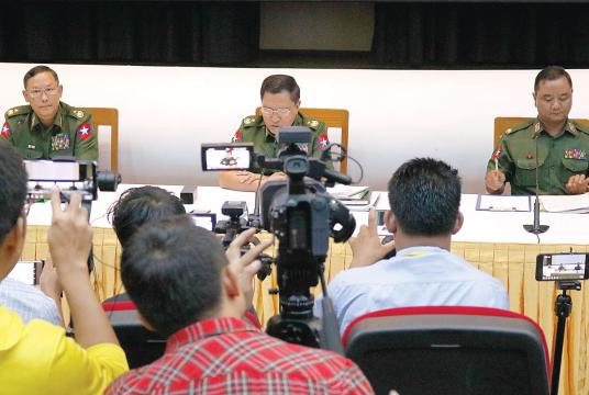 Tatmadaw conducts a press conference at Defence Services Museum in Nay Pyi Taw on July 23. (Photo-Aung Min Thein)