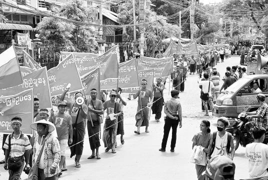 Mass rally in support of constitutional amendment in progress in Mandalay (Photo- Htay Hla Aung)