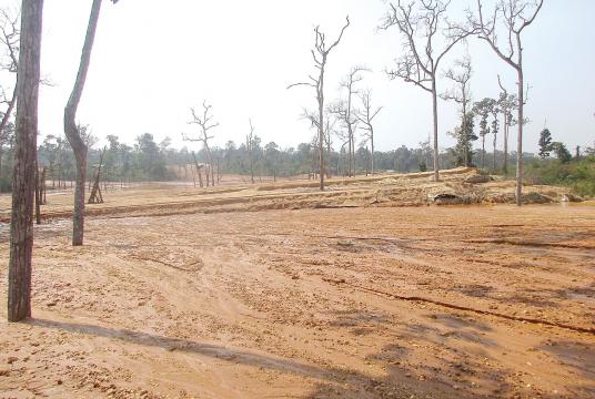 Environmental degradation happens in Homalin Township following gold mining 