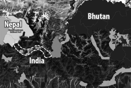 Possible corridor linking Manas and Kangchenjunga landscapes