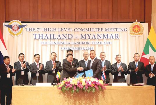 Myanmar Tatmadaw delegation led by Senior General Min Aung Hlaing attends the 7th High Level Committee Meeting.