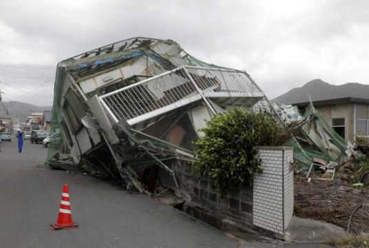 A collapsed house in Makurazaki, Japan, on Sept 7, following the passing of Typhoon Haishen.PHOTO: EPA-EFE/JIJI PRESS