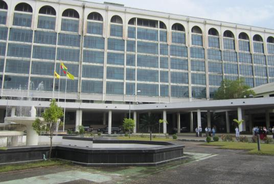 The central bank of Myanmar (branch) in Yangon. 