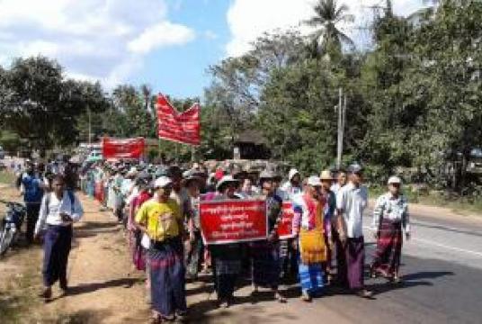 Villagers stage a protest demanding back land for rural clinic