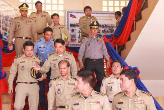 Officers attend a conference on Thursday outlining last year’s achievements by the Phnom Penh Police./ Hong Menea/Phnom Penh Post