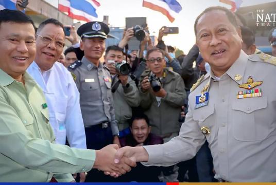 The Thailand-Myanmar border checkpoint at Mae Sai in Chiang Rai reopened on Monday after a three-year closure because of Covid-19.
