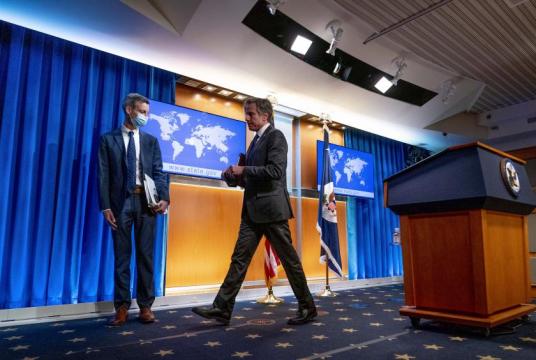 The US Foreign Secretary seen at Washington office on January 7. (Photo-AFP) 