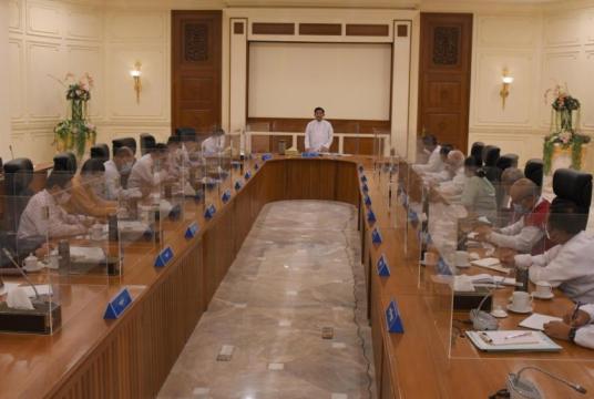 Senior General Min Aung Hlaing delivered a speech at the SAC meeting held in Nay Pyi Taw on May 12.