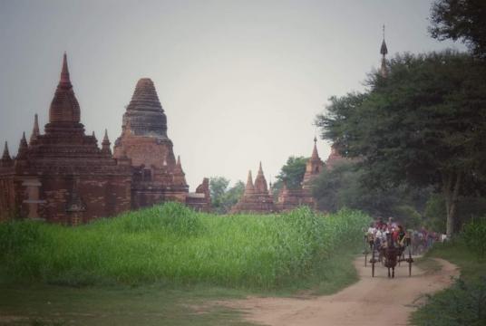 Visitors explore the city of Bagan, a newly-inscribed World Heritage site in Myanmar (Photo courtesy of Myanmar Tourism Marketing)