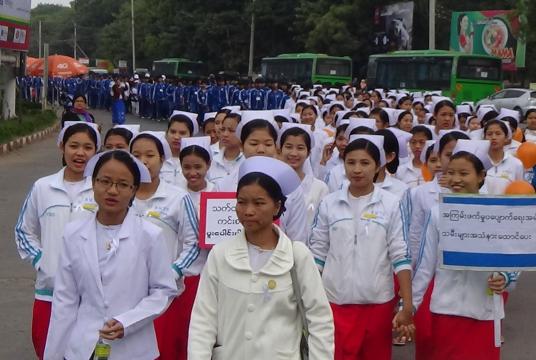White ribbon movement in progress in Monywa
