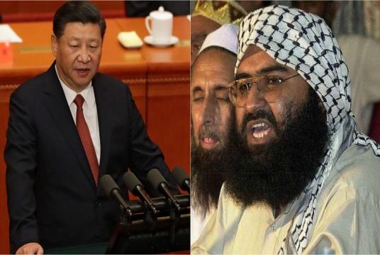 Collage of Chinese President XI Jinping and JeM chief Masood Azhar. (File Photo: AFP)