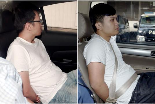 Chien Jui Hung (left) and Lin Yu Fan, who acted as mules in the scam for the money transfers, were sentenced to 28 months and 22 months in jail, respectively, for money laundering.ST PHOTOS: WONG KWAI CHOW