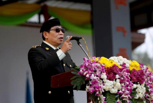 General Yawd Serk, chair of the Restoration Council of Shan State/Shan State Army, one of the ethnic armed groups to have denounced the coup.PHOTO: REUTERS