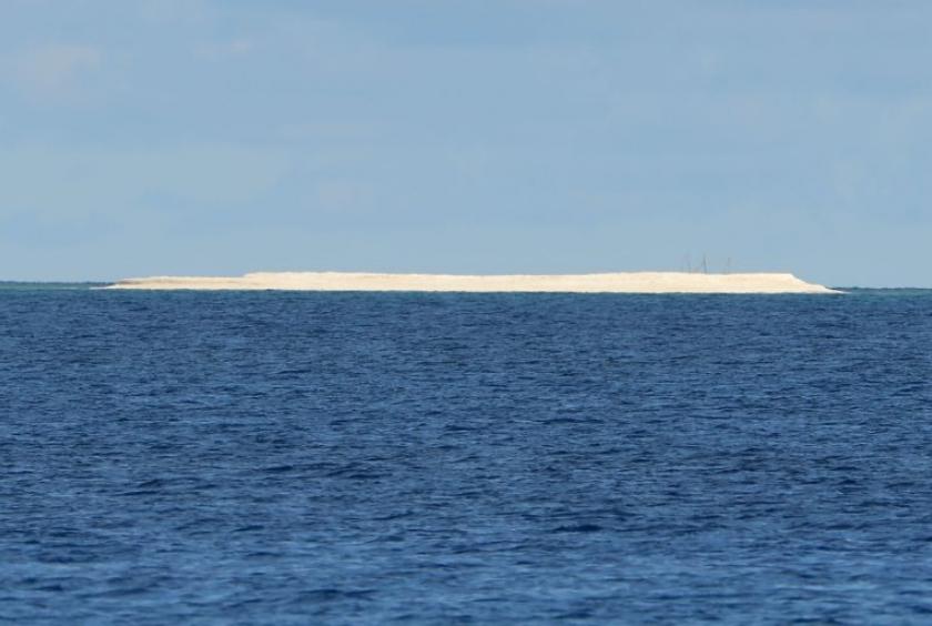 One of the three sandbars between Pagasa and Philippine-claimed but China-controlled Zamora Reef. —AFP