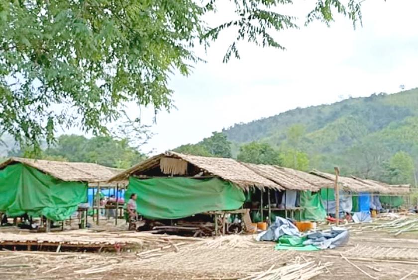 An IDP camp in Myebon Township. 