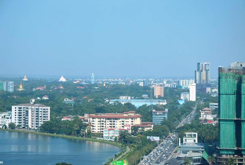 High-rise building in Yangon. 