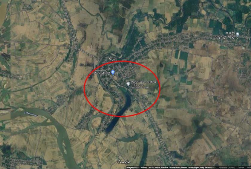 Mone town seen from Google Map