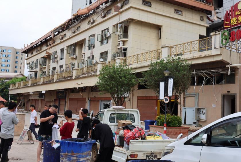 Photo shows some debris seen after bombings on Laukkai as stated by the MNDAA. 
