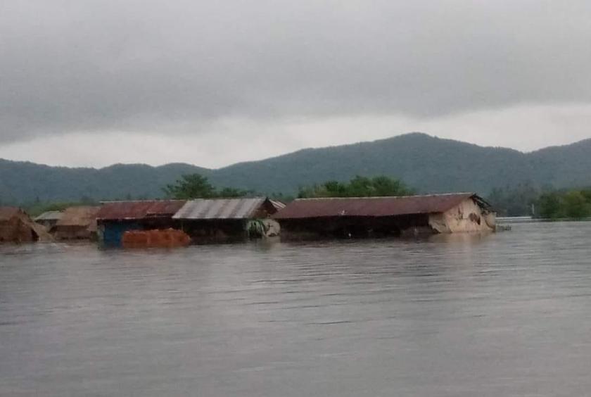Flooding in Beinbyawauk Village, Kyaikmaraw Township, as observed on August 3. (Photo-Bo Bo Win Rescue)