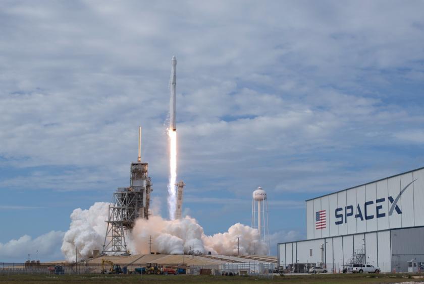 This image provided by NASA shows the SpaceX Falcon 9 rocket, with the Dragon spacecraft onboard, launching from pad 39A at NASA’s Kennedy Space Center in Cape Canaveral, Florida, Saturday, June 3, 2017. This will be the 100th launch, and sixth SpaceX launch, from pad 39A. Previous launches include 11 Apollo flights, the launch of the unmanned Skylab in 1973, 82 shuttle flights and five SpaceX launches. (NASA / AFP /Bill Ingalls)