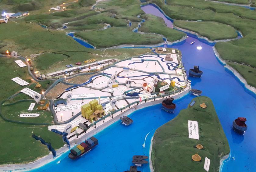 The scale model of fresh water supply project.
