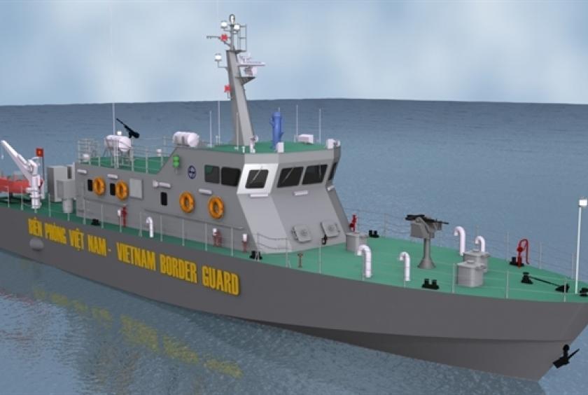 A 3D rendering of the high-speed patrol ship that will be built for the Việt Nam Border Guard by Indian multinational construction and engineering conglomerate Larsen & Toubro. — VNA/VNS Photo
