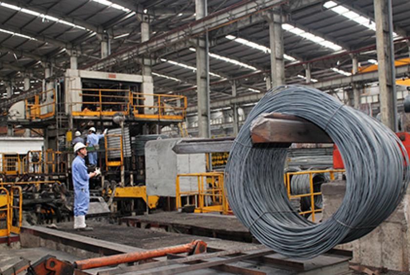 Steel production at the Kyoei Việt Nam Steel Company in Tam Điệp Industrial Zone, Ninh Bình Province. — Photo baoninhbinh.org.vn