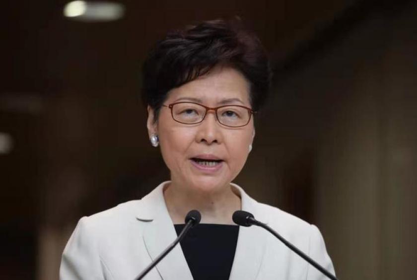 Hong Kong Chief Executive Carrie Lam Cheng Yuet-ngor speaks to reporters ahead of an Executive Council meeting on Sept 17, 2019. (PHOTO / CHINA DAILY)