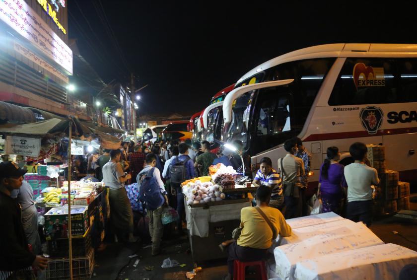Aung Mingalar Highway Bus Terminal in Yangon. (Photo-Kyi Naing) 