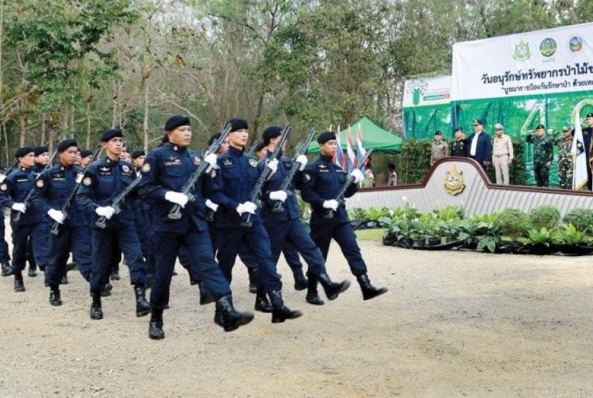 Natural Resources and Environment Minister General Surasak Karnjanarat presides over the opening of a new regional forest protecting operation centre in Lampang province last week./The Nation
