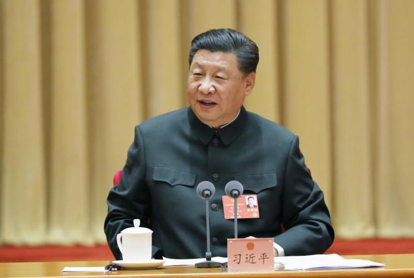 Chinese President Xi Jinping, also general secretary of the Communist Party of China Central Committee and chairman of the Central Military Commission, speaks during a plenary meeting of the delegation of the People's Liberation Army and People's Armed Police Force at the third session of the 13th National People's Congress (NPC) in Beijing, capital of China, May 26, 2020. ( PHOTO / XINHUA )