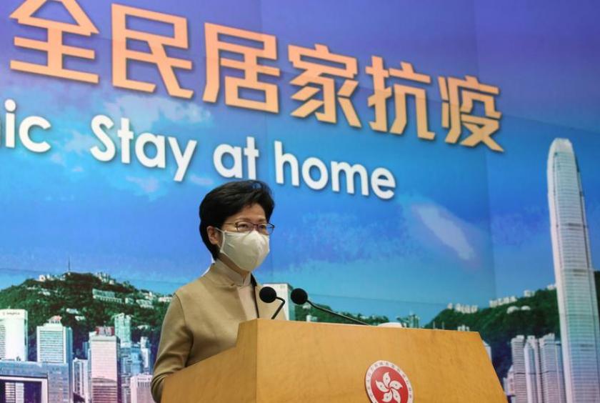 Chief Executive Carrie Lam Cheng Yuet-ngor holds a press conference before the Executive Council meeting at the Central Government Office on Dec 8, 2020. (PARKER ZHENG / CHINA DAILY)