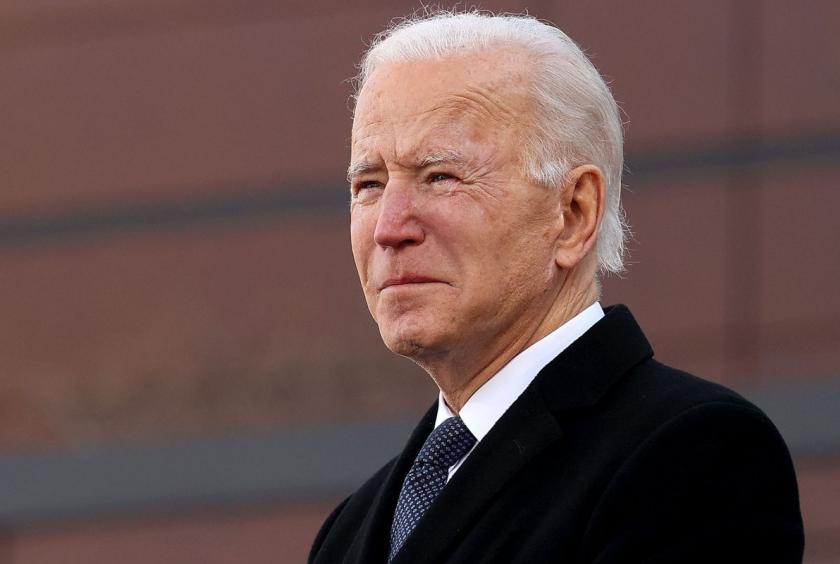 President-elect Joe Biden delivers remarks at the Major Joseph R. "Beau" Biden III National Guard/Reserve Center January 19, 2021 in New Castle, Delaware. [Photo/Agencies] 
