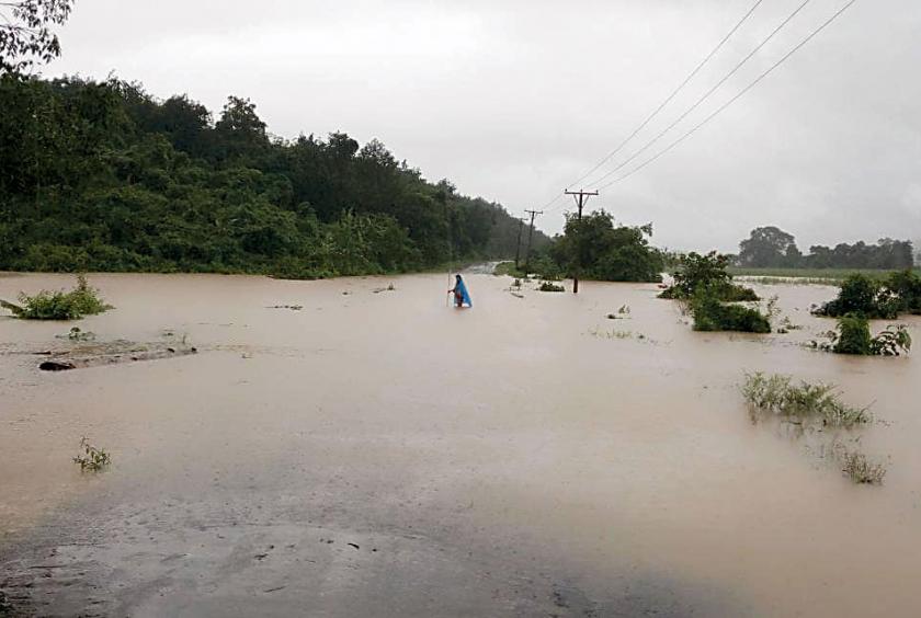 Flooding hits wards and villages in Belin Township. (Photo-Ko San Naing)