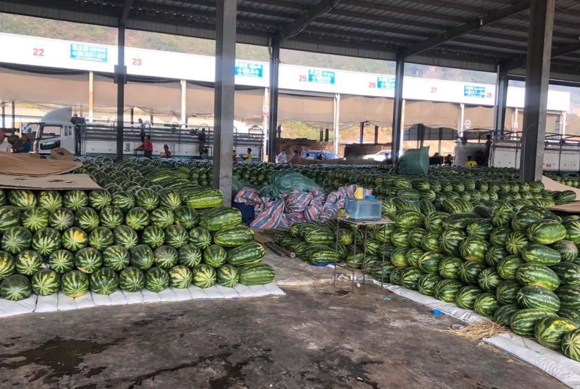 A huge stockpile of watermelons at Wantain of China. (Photo-Tun Nay Hlaing).