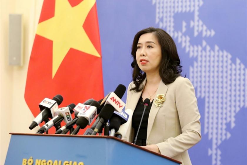Spokesperson of the Ministry of Foreign Affairs of Việt Nam Lê Thị Thu Hằng at the regular press briefing held on Thursday in Hà Nội. — VNA/VNS Photo Văn Điệp