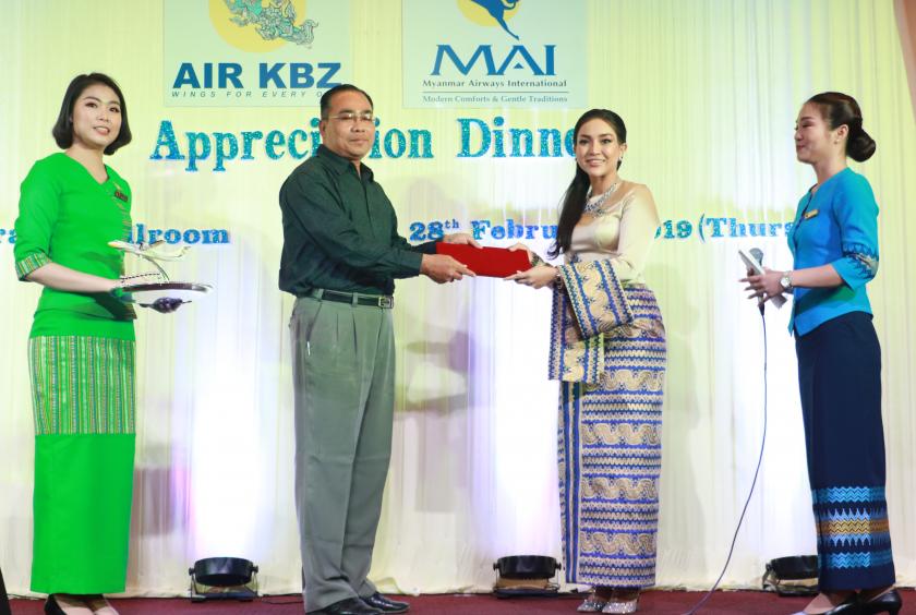 Male performer Nay Chi Oo is appointed as a brand ambassador to AIR KBZ. (Photo-Thiha Aung)