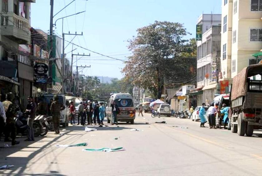 Photo shows the scene of the incident. (Photo-Tachilek Mandaing)