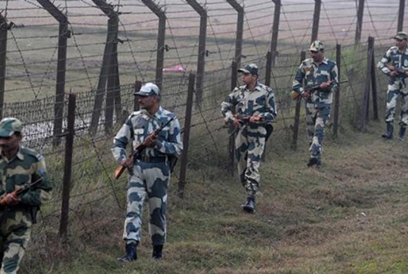 This Star file photo shows BSF members patrolling near a border between Bangladesh and India.