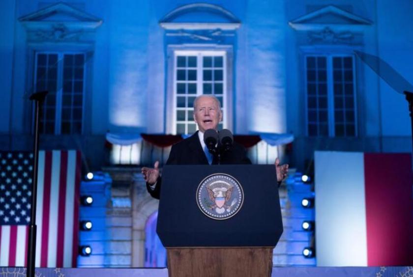 As part of his trip to Poland, US President Joe Biden had given a major speech at Warsaw’s Royal Castle on March 26, 2022. PHOTO: AFP