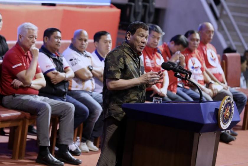 President Rodrigo Roa Duterte delivers his speech during the Partido Demokratiko Pilipino-Lakas ng Bayan (PDP-Laban) campaign rally at the Mayor Vitaliano D. Agan Coliseum in Zamboanga City on March 3, 2019. ROBINSON NIÑAL/PRESIDENTIAL PHOTO