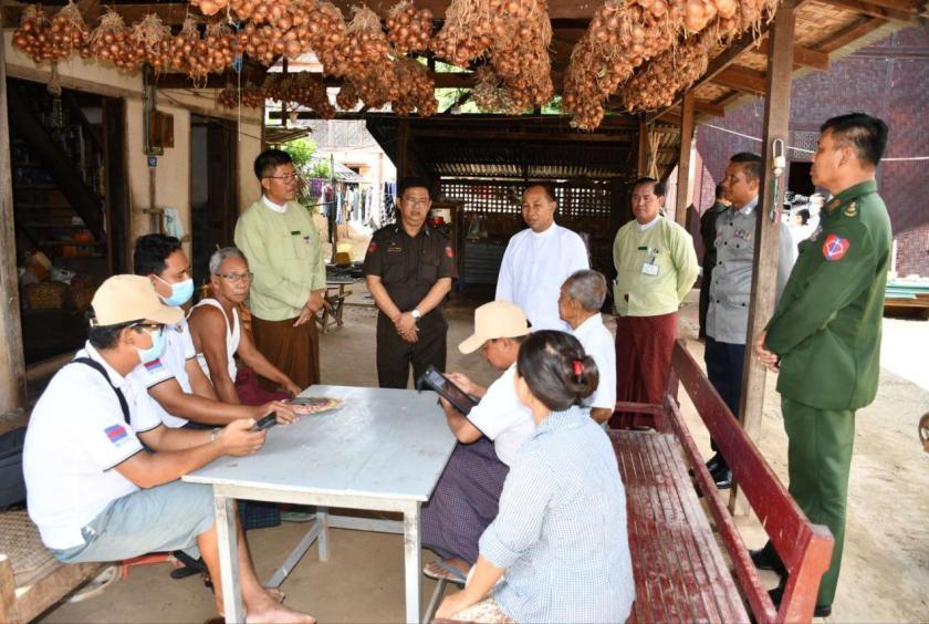 Field staff conducting the pilot census collection in Monywa, Sagaing Region, on October 13, 2023.