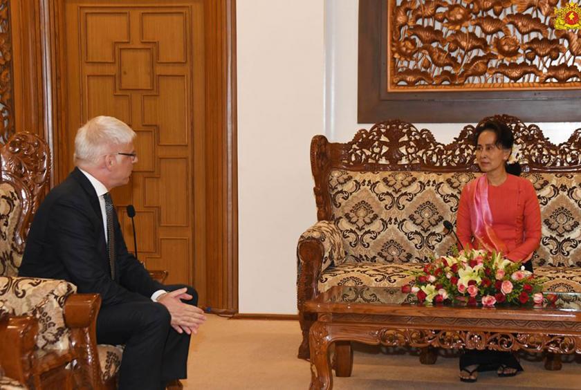State Counsellor received Ola Almgren, UN Resident Coordinator for Myanmar on March 23