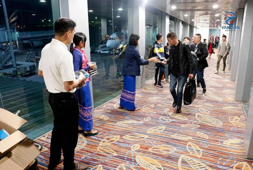 Chinese tourists sent at Yangon International Airport