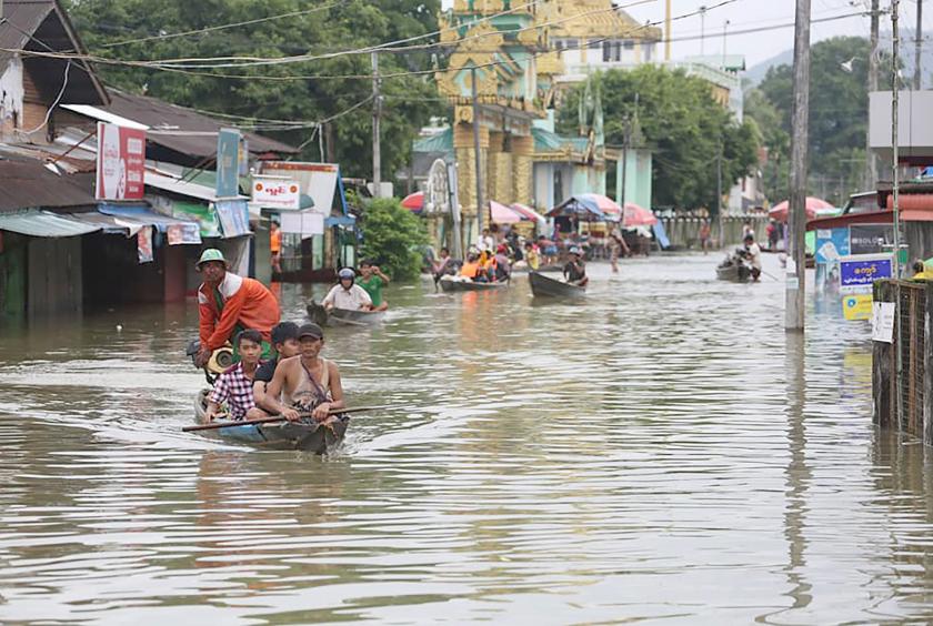 Flood water covered some areas of Kyaikmaraw (Photo-Aung Myo Thant)