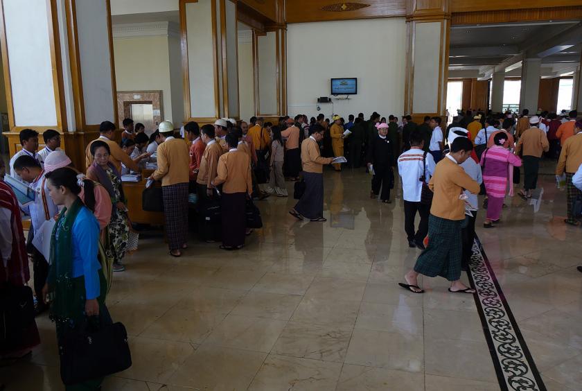 MPs seen inside the parliament building (Photo-Soe Min Htike)