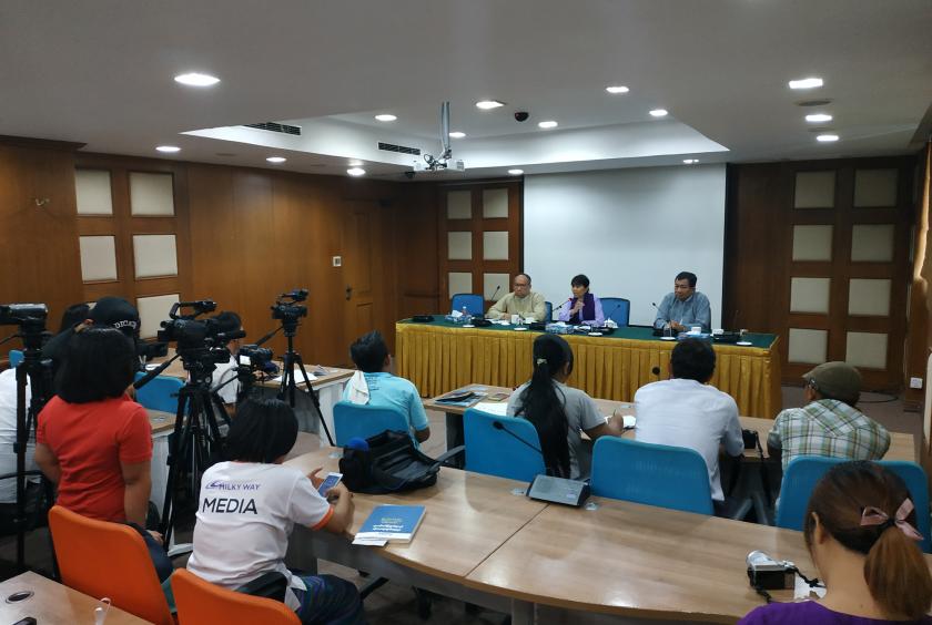 A press conference held at UMFCCI on December 17 (Photo – Shine Lin Aung)