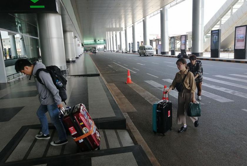 Tourists are seen at Yangon International Airport on March 17 (Photo-Aung Myo Thant)
