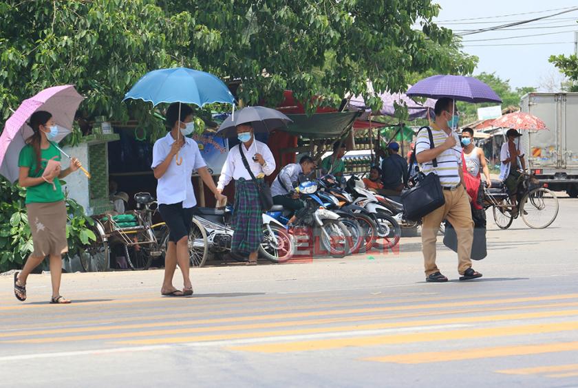 People wearing masks in Hlaingthayar Township (Photo-Myo Htet Paing)
