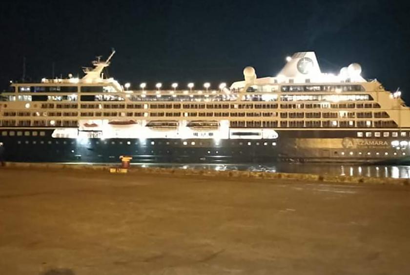 Ms. Azamara Quest cruise ship seen at Thilawa port